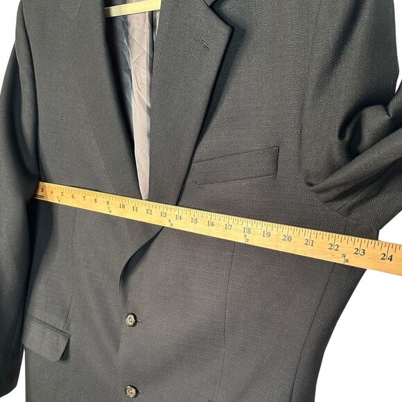 Ralph Lauren Mens 44R 2-Button Blazer 100% Wool Suit Jacket Dark Gray Black EUC - Picture 7 of 7